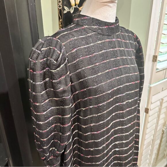 Fresha London Glitter Stripe Puff Sleeve Mini Dress
Size Medium (US 8) - Picture 5 of 11
